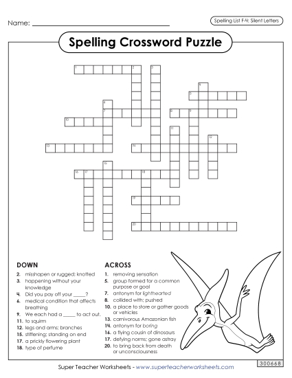 Worksheets and Puzzles - Crossword (F-4) Worksheets and Puzzles - Crossword (F-4)