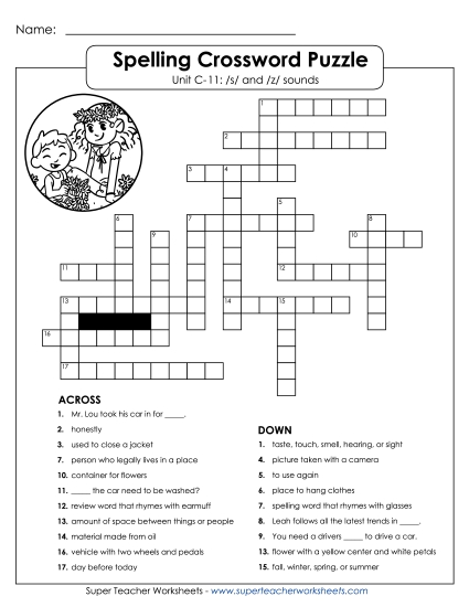 Worksheets - Crossword Puzzle (C-11)