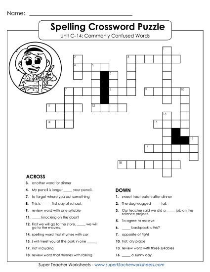 Worksheets - Crossword Puzzle (C-14) Worksheets - Crossword Puzzle (C-14)