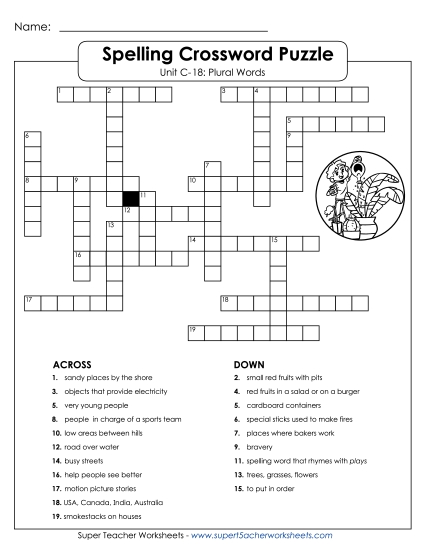 Worksheets - Crossword Puzzle (C-18)