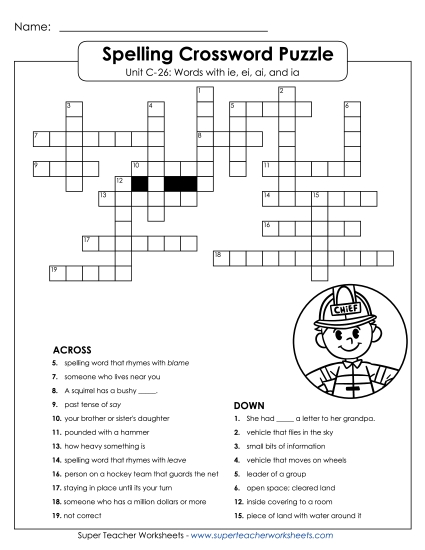 Worksheets - Crossword Puzzle (C-26) Worksheets - Crossword Puzzle (C-26)