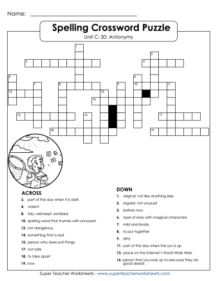 Worksheets - Crossword Puzzle (C-30) Worksheets - Crossword Puzzle (C-30)