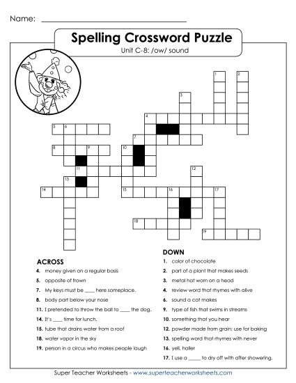 Worksheets - Crossword Puzzle (C-8)