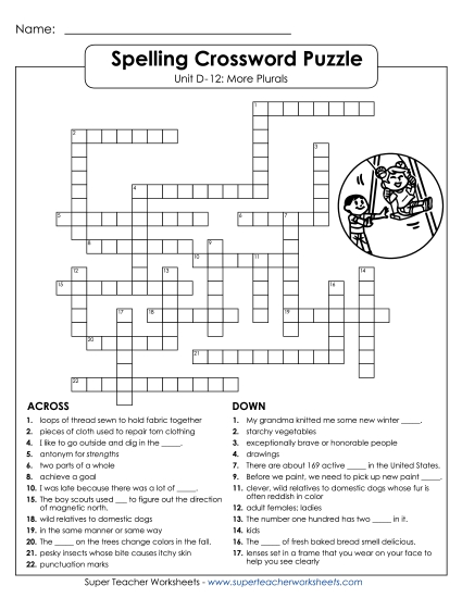 Worksheets - Crossword Puzzle (D-12) 