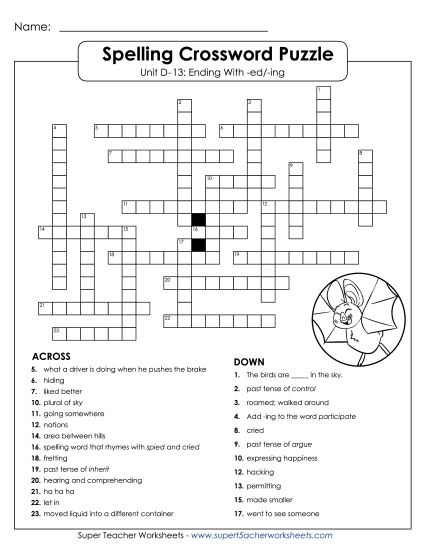 Worksheets - Crossword Puzzle (D-13) Worksheets - Crossword Puzzle (D-13)
