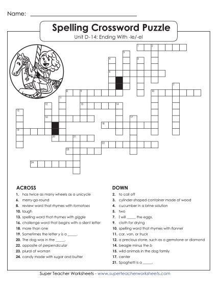 Worksheets - Crossword Puzzle (D-14)
