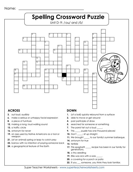 Worksheets - Crossword Puzzle (D-9) Worksheets - Crossword Puzzle (D-9)