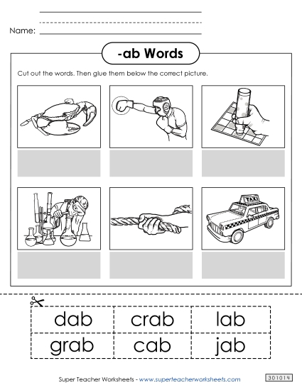 Worksheets - Cut and Glue (-ab) Worksheets - Cut and Glue (-ab)