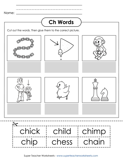 Cut and Glue Activities - Cut-and-Glue (Ch Words) Cut and Glue Activities - Cut-and-Glue (Ch Words)