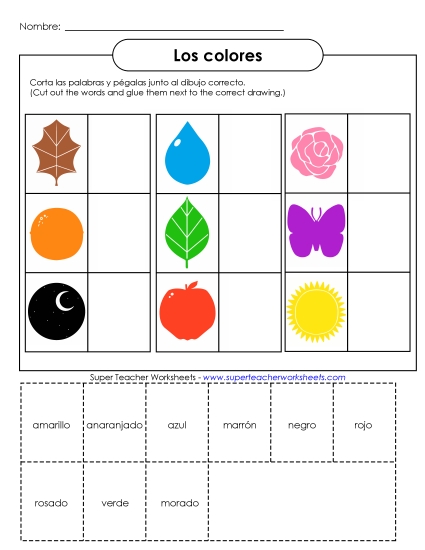 Colors (Colores) - Cut and Glue: Colors Colors (Colores) - Cut and Glue: Colors