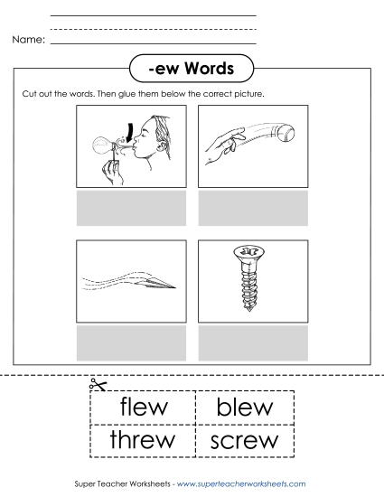 Worksheets - Cut and Glue (-ew) Worksheets - Cut and Glue (-ew)