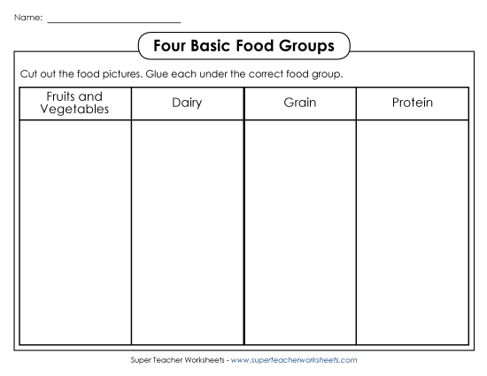 Food Groups - Cut-and-Glue: Food Groups