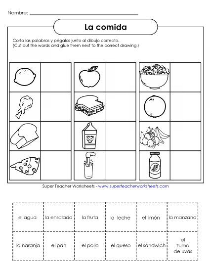 Foods  - Cut-and-Glue: Foods