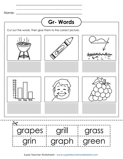 Cut and Glue Activities - Cut and Glue (Gr- Words)