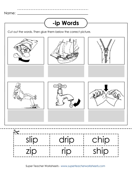 Worksheets - Cut and Glue (-ip)
