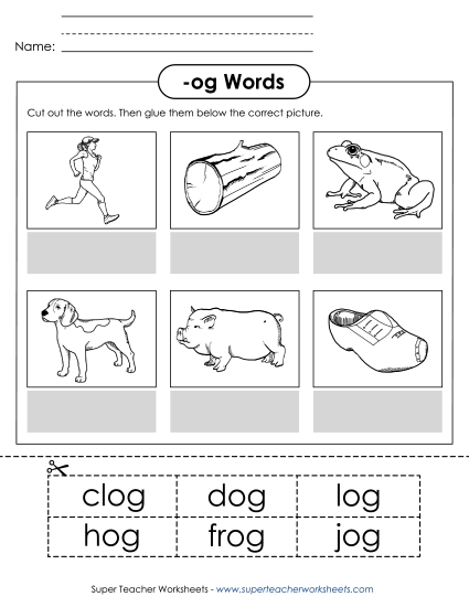 Worksheets - Cut and Glue (-og) Worksheets - Cut and Glue (-og)