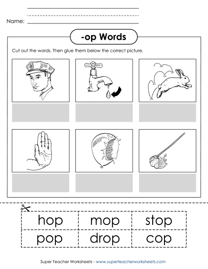 Worksheets - Cut and Glue (-op) Worksheets - Cut and Glue (-op)