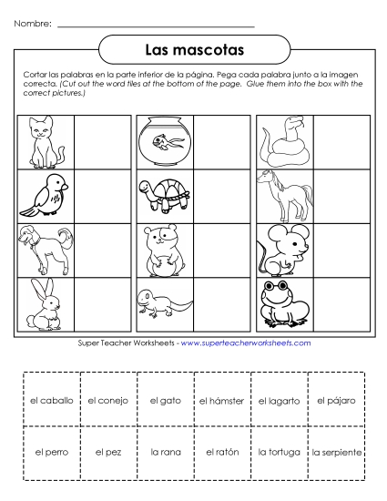 Pets (Mascotas) - Cut-and-Glue: Pets Pets (Mascotas) - Cut-and-Glue: Pets