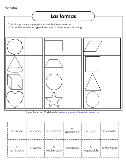 Shapes (La formas) - Cut-and-Glue: Shapes