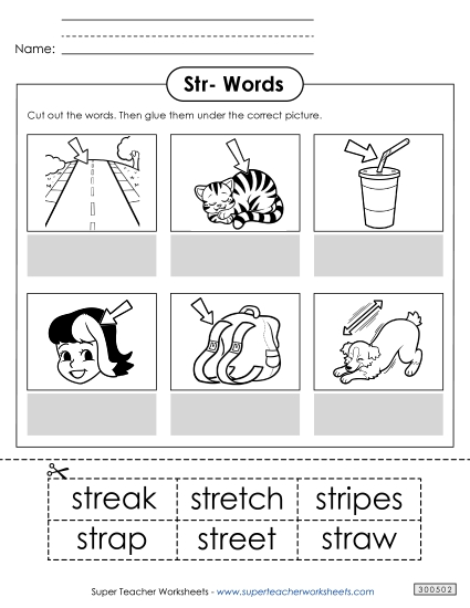 Cut-and-Glue Activities - Cut and Glue (Str- Words) Cut-and-Glue Activities - Cut and Glue (Str- Words)