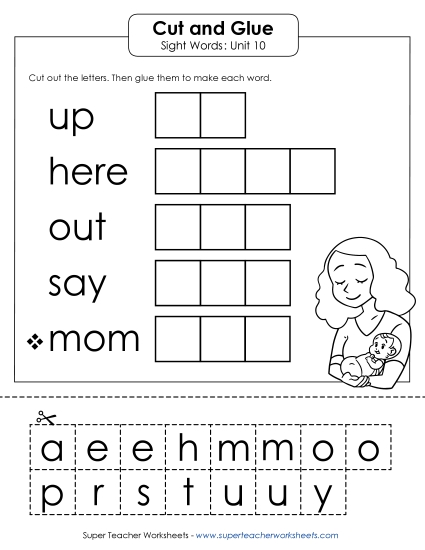 Worksheets - Cut-and-Glue (Unit 10)