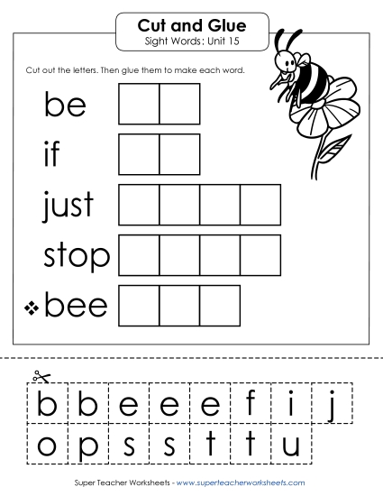 Worksheets - Cut-and-Glue (Unit 15)