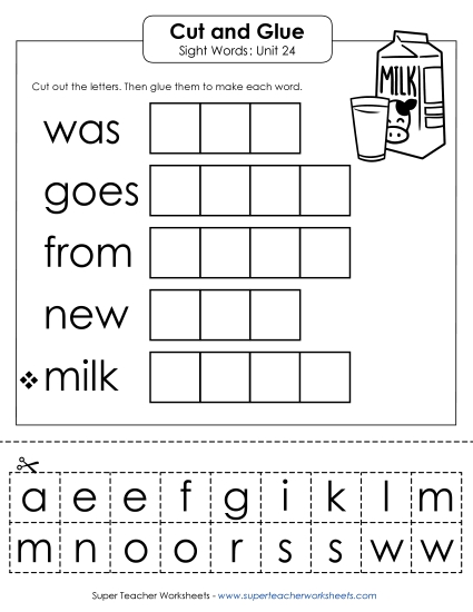 Worksheets - Cut-and-Glue (Unit 24) Worksheets - Cut-and-Glue (Unit 24)