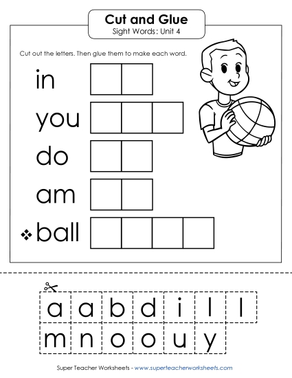 Worksheets - Cut-and-Glue (Unit 4)