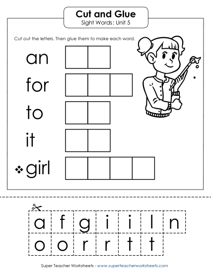 Worksheets - Cut-and-Glue (Unit 5)