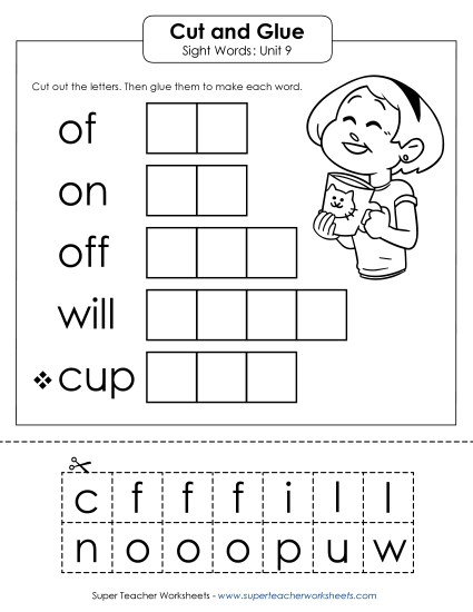 Worksheets - Cut-and-Glue (Unit 9)