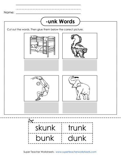 Worksheets - Cut and Glue (-unk) Worksheets - Cut and Glue (-unk)