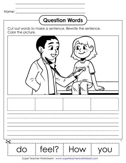Cut & Glue Activities - Cut-Out Sentence: How