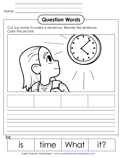 Cut & Glue Activities - Cut-Out Sentence: What Cut & Glue Activities - Cut-Out Sentence: What