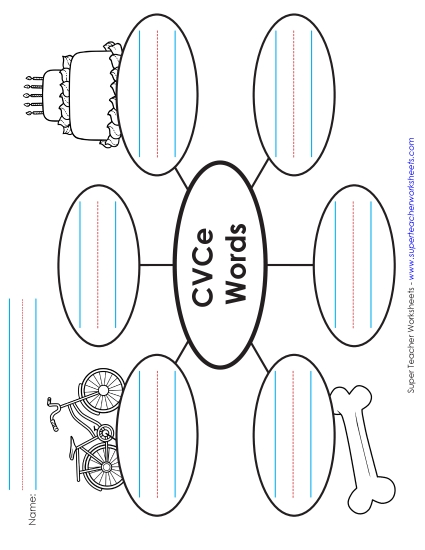 Brainstorm - CVCe Word Web (Printable PDF Worksheet)