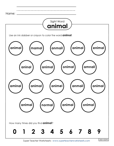Dab or Color: Animal Dab or Color: Animal