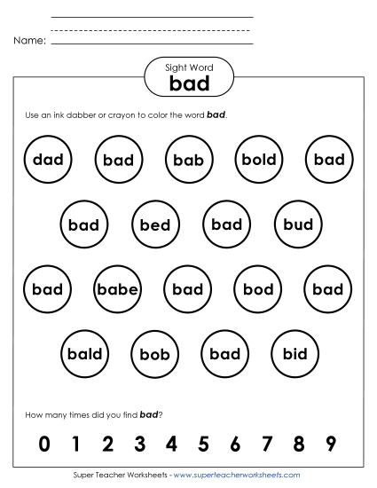 Dab or Color: Bad Dab or Color: Bad