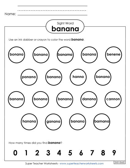 Dab or Color: Banana Dab or Color: Banana