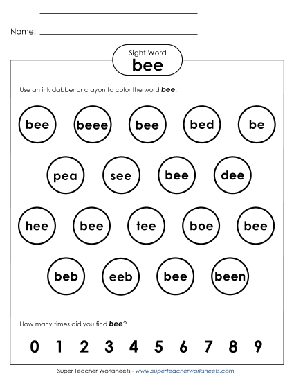 Dab or Color: Bee