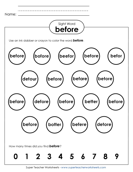 Dab or Color: Before Dab or Color: Before