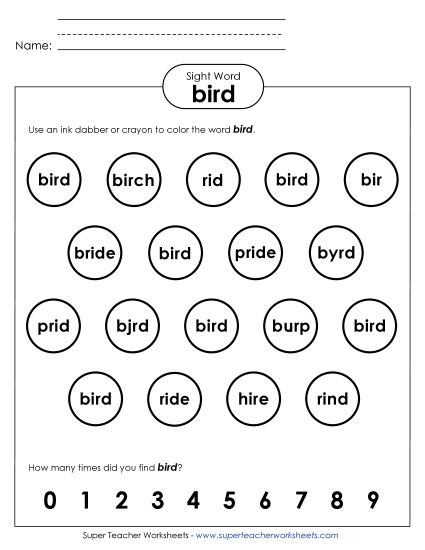 Dab or Color: Bird