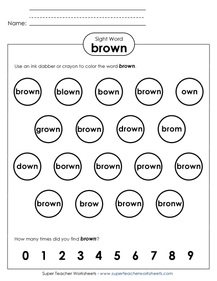 Dab or Color: Brown Dab or Color: Brown