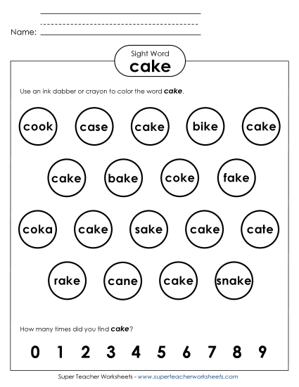 Dab or Color: Cake Dab or Color: Cake