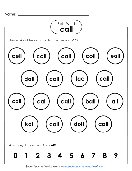 Dab or Color: Call Dab or Color: Call