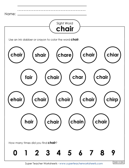 Dab or Color: Chair Dab or Color: Chair