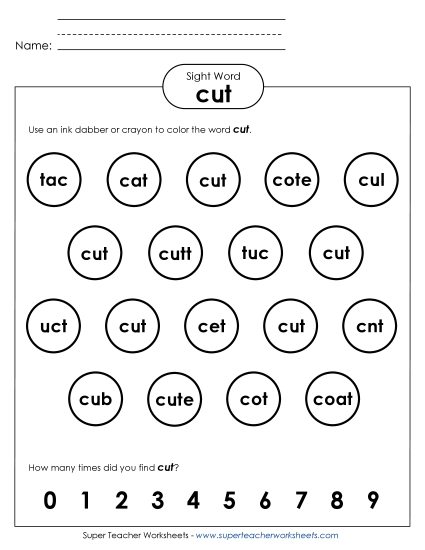 Dab or Color: Cut Dab or Color: Cut