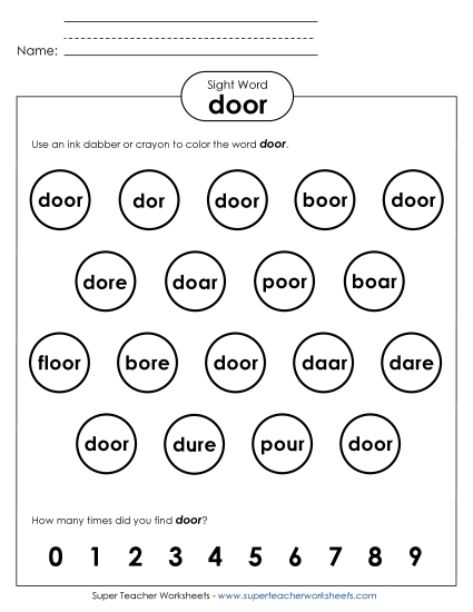Dab or Color: Door