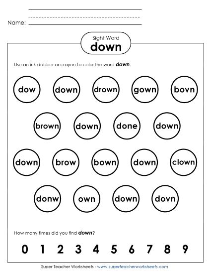 Dab or Color: Down