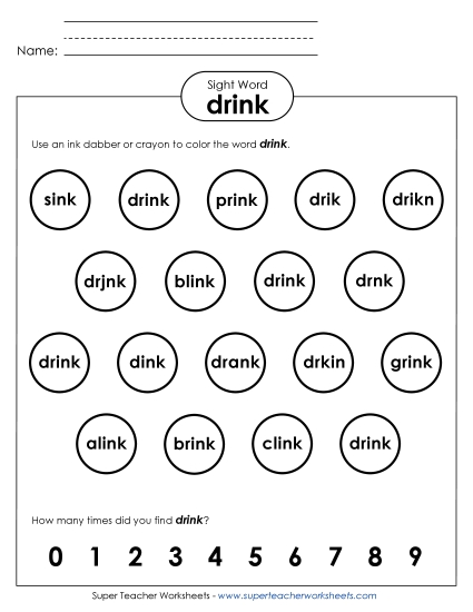 Dab or Color: Drink Dab or Color: Drink