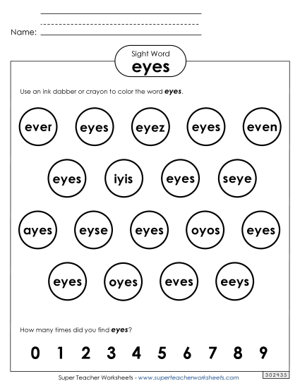 Dab or Color: Eyes Dab or Color: Eyes