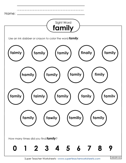 Dab or Color: Family Dab or Color: Family